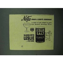 1940 Leslie Salt Ad