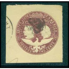 Used U349 2c Columbus and Liberty Fine Cut Square TIII WA2918