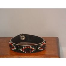 New Men’s Kenyan Leather Black Beaded Snap Fashion Bracelet