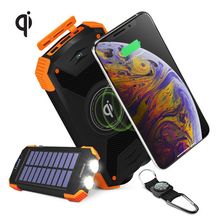 Solar 10000mAh Wireless Power Bank[ Black/Orange ]