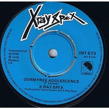 X-Ray Spex - Germ Free Adolescents 7", Single Very Good Plus (VG+)