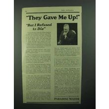 1922 Paradise Water Ad - They Gave Me Up