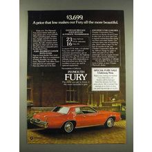 1976 Plymouth Fury Car Ad - All The More Beautiful