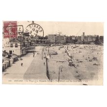 THE BEACH AND NEW DIKE, DINARD, FRANCE. used vintage postcard 1926 postmark #