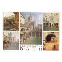 ROMAN BATHS. BATH multiview, unused large postcard =