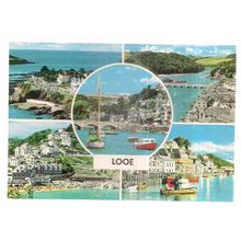 multiview, LOOE, CORNWALL vintage unused postcard by John Hinde. =