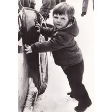 ZH Prince Maurits Holland Playing With Car Snow RPC Postcard