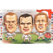 Tom Rodber Martin Johnson Garath Archer British Rugby 1999 Postcard