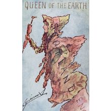 Queen Of The Earth Amazing Scottish Scotland Map Old Comic Postcard