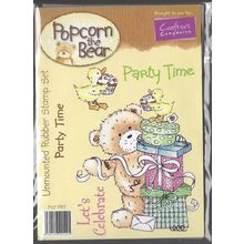 Crafter's Companion. Popcorn The Bear Party Time Stamp Set. Stamping Cardmaking