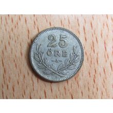 Sweden 1931 Silver 25 Ore Coin