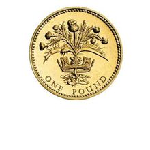 Thistle & Diadem 1984 £1 coin circulated