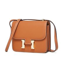 Genuine Leather Women Shoulder Purses and Handbags Orange