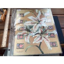 ICOLLECTZONE Beautiful Flowers 11x13 Presentation Piece with Stamps ( COL344b)