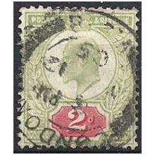 1902 - SG225 2d Yellow-Green & Carmine Fine Used..