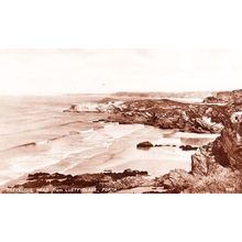 Porth Trevelgue Head Cornwall Rare Real Photo Postcard
