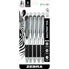 Z-Grip Flight Super Smooth Black Ballpoint Pen-5 pcs