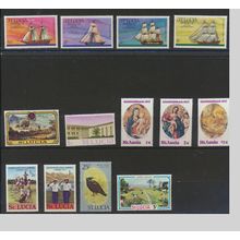 St. Lucia Stamps, 13 Different, Mint Hinged, Most Are Lightly Hinged