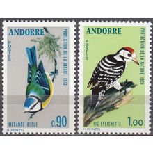 Andorre Français 1973 Michel 253 - 254 Neuf ** Cote (2008) 5.60 € Oiseaux