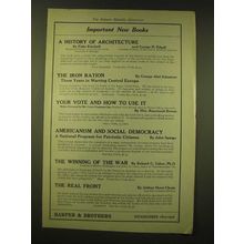 1918 Harper & Brothers Ad - Important new books