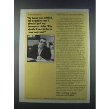 1981 American Insurance Association Ad - House Robbed