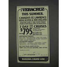 1982 Bahama Cruise Line Ad - Veracruz This Summer