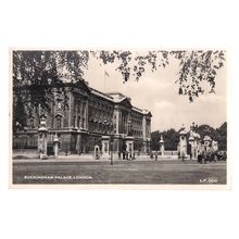 BUCKINGHAM PALACE, LONDON used vintage postcard by Lansdowne 1955 postmark #