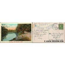 CT Niantic Postcard Greetings From Niantic Conn ct_box4, getfrom3, ~1615