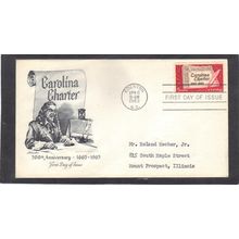 FDC Art Craft 1230 5c Carolina Charter Charter (Cachet-Typed/A) CV42002