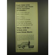 1965 Hertz Rent a Car Ad - Last time you rented a car were these services