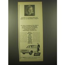 1965 Hertz Rent a Car Ad - Jennifer is waiting with your Hertz car