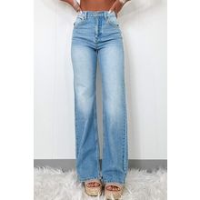 Myosotis High Rise Shift Slit Leg Straight Jeans