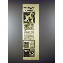 1939 Pard Dog Food Ad, Twin Wire-Haired Terrier Puppies - Names