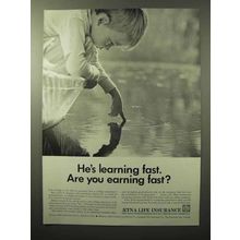 1964 Aetna Life Insurance Ad - He's Learning Fast