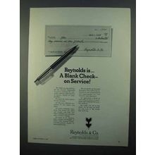 1968 Reynolds & Co Ad - A Blank Check On Service