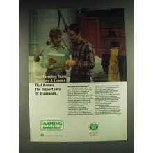 1985 Farm Credit Service Ad - Your farming team deserves a lender that knows