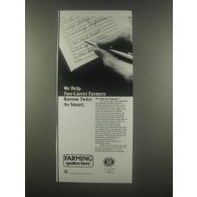 1985 Farm Credit Service Ad - We Help Two-Career Farmers