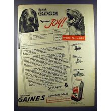 1945 Gaines Dog Food Ad - Banish Gloom, Spread Joy