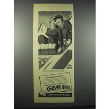 1945 Gem Razors and Blades Ad - Art by Peter Arno