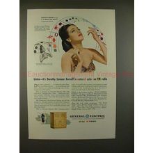 1945 GE FM Radio Ad w/ Dorothy Lamour - Natural Color!!