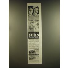 1939 Brillo Cleanser and Soap Pads Ad - From Black to Bright ..quick as light