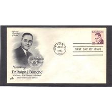 FDC Art Craft 1860 20c Ralph Bunche (Cachet-U/A) CV00194