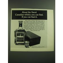 1968 Calvert Canadian Masterpiece Whisky Ad - About the finest you can find