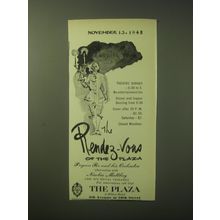 1948 The Plaza Hotel Ad - The Rendez-vou of the Plaza