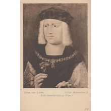 Lucas van Leyden Kaiser Maximilian Antique Painting Postcard