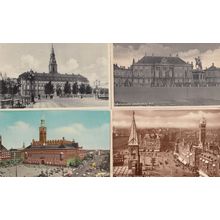 Kobenhavn Christiansborg Amalienborg Slot Square 4x Denmark Postcard s