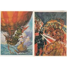 Josh Kirby of Discworld 2x Hot Air Balloon Zodiac Fantasy Art Postcard s