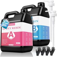 KISREL Epoxy Resin 2Gallon - Crystal Clear Epoxy Resin Kit - No Yellowing No Bub