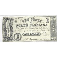 1862 State of North Carolina $1.00 Bill near Mint