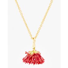 LES NEREIDES PARIS Gold Plated Red Flower Pendant Necklace NEW (RARE & COLLECT)